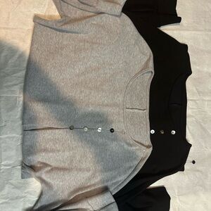 Gray and Black Button-Up Cardigans